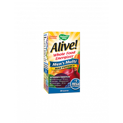 Alive! Men's Multi Max Potency / Алайв! Мултивитамини за мъже x 30 таблетки Nature’s Way