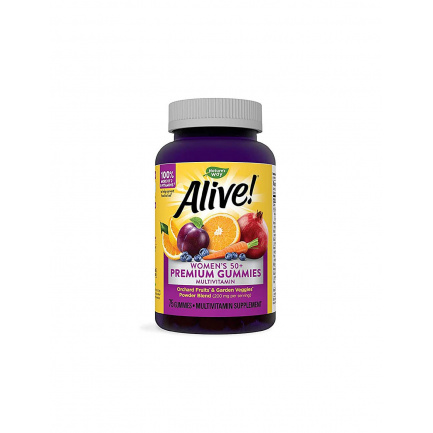 Alive! Women’s 50+ Premium Gummies multivitamin / Алайв! Премиум мултивитамини за жени 50+ , 75 желирани таблетки Nature’s Way