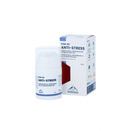 Анти-стрес формула с ашваганда KSM-66, маточина и витамин В6, спрей гел за уста, 50 m
