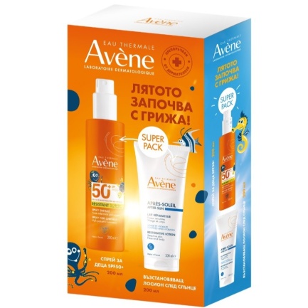 Avene SPF50+ Слънцезащитен спрей за деца 200 ml + Лосион за след слънце 200 ml