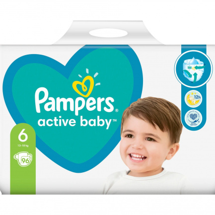 Pampers Active Baby Mega Box пелени 6 XL х96 броя