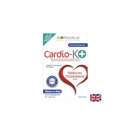 Cardio-K (Монаколин K 2.5 mg от червен ориз + Коензим Q10 10 mg) – Нормален холестерол, 60 капсули