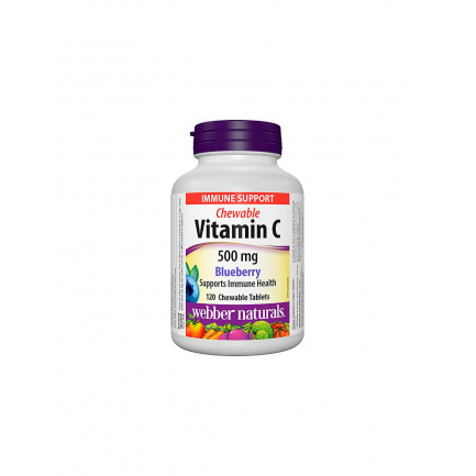 Chewable Vitamin C 500 mg - Витамин С 500 mg - 120 дъвчащи таблетки с вкус нa боровинки Webber Naturals