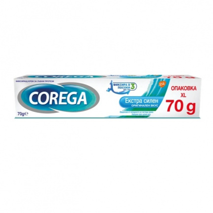 Corega Екстра силен фиксиращ крем за зъбни протези 70 g