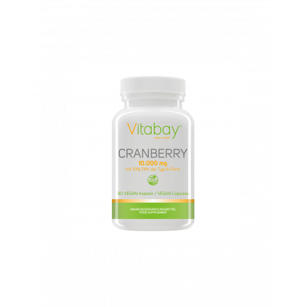 Cranberry Extrakt / Американска червена боровинка (екстракт, 10% проантоцианидини),90 капсули Vitabay