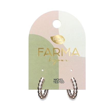 FARMA BIJOUX Обици малки сферични халки 10 mm, сребърни CS02