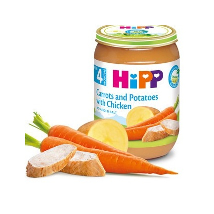 Hipp 6264 Био пюре от моркови и картофи с пилешко месо 190 гр.