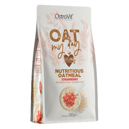 OstroVit Oat My Day Хранителни овесени ядки с вкус на ягода (4 дози) 200 g