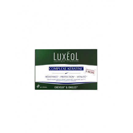 Подкрепа за химически третирана и изтощена коса - Luxéol формула с кератин, 90 капсули