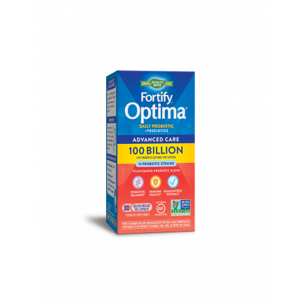 Fortify™ Optima Advanced Care Probiotic - Фортифай Оптима пробиотик + пребиотици, 100 милиарда активни пробиотици, 30 капсули Nature’s Way