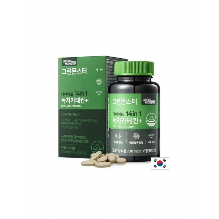 Green Monster Катехини 300 mg + B витамини – Енергия, метаболизъм и антиоксидантна защита, 56 таблетки