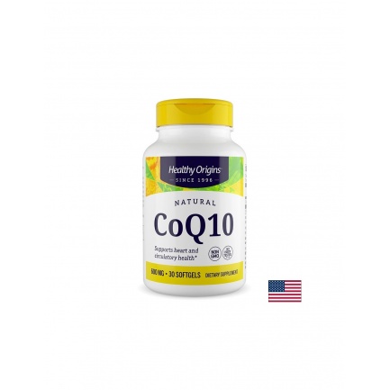 Healthy Origins Коензим Q10 (Убиквинон) – Сърдечно-съдова грижа и клетъчна енергия при повишени нужди, 600 mg, 30 софтгел капсули