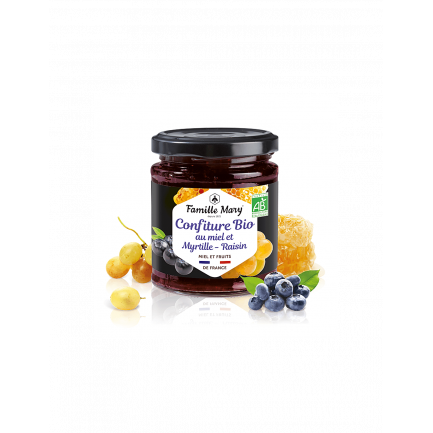 Конфитюр от био мед, боровинки и грозде, 220 g