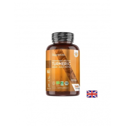 WeightWorld Куркума 480 mg + Джинджифил 20 mg + Черен пипер – Здрави стави и добро храносмилане, 365 капсули