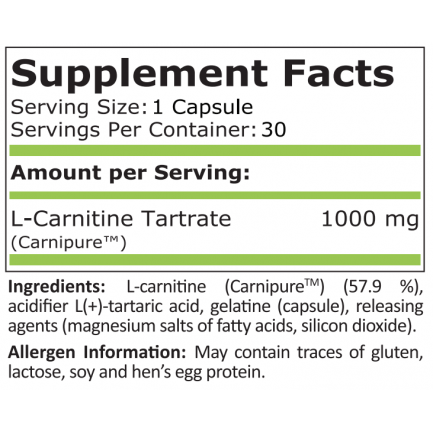 Pure Nutrition - L-Carnitine 1000 Мг - 30 Капсули