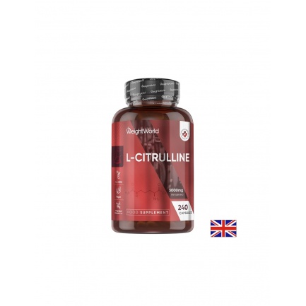 WeightWorld L-Цитрулин – Издръжливост, сила и сърдечносъдова подкрепа, 3000 mg, 240 капсули