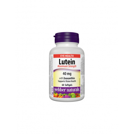 Lutein with Zeaxanthin Extra Strength – Лутеин и зеаксантин – В подкрепа на зрението, 60 софтгел капсули Webber Naturals