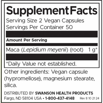 Swanson Мака 500 mg х100 капсули