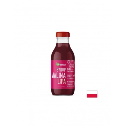 Малина + Липа – Успокоява гърлото и подкрепя имунитета, сироп 300 ml