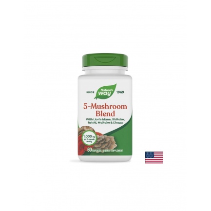Медицински гъби 5 в 1 – Силен имунитет и повече енергия, 5-Mushroom Blend, 60 капсули