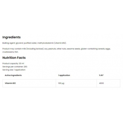 Vitamin B12 Methylcobalamin 100 mcg Spray