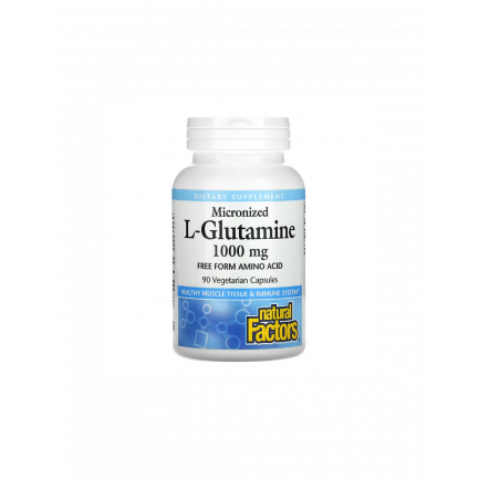 За чревната бариера и мускулната функция - Л-глутамин (микронизиран),1000 mg, 90 капсули