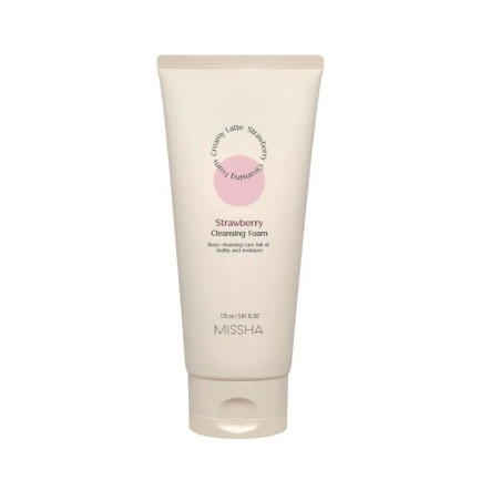 Missha Creamy Latte Почистваща пяна за лице с ягоди 172 ml