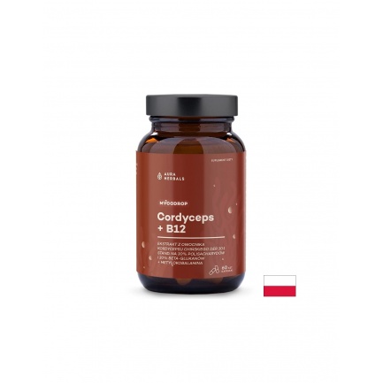 Mycodrop Кордицепс 500 mg + витамин B12 50 µg – При умора и физическо изтощение, 60 капсули
