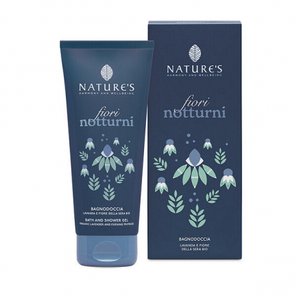 Nature's Fiori Notturni Bath and shower - Душ гел с лавандула и вечерна иглика, 200 мл