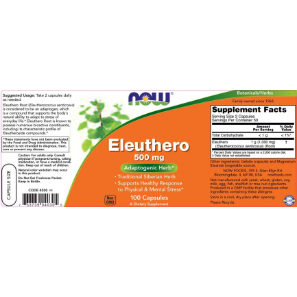 Eleuthero 500 mg | Siberian Ginseng