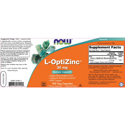 L-Opti Zinc 30 mg
