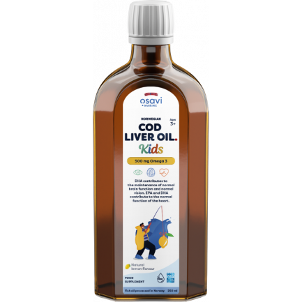 Norwegian Cod Liver Oil Kids | Lemon Flavored Liquid Omega