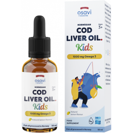 Norwegian Cod Liver Oil Kids | Lemon Flavored Liquid Omega Drops х 0.50 ml