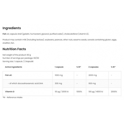 DHA + Vitamin D3 | 300 mg DHA from Fish Oil