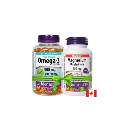 Омега-3 Triple Strength, 900 mg x 80 софтгел капсули + подарък магнезий бисглицинат, 200 mg x 60 капсули