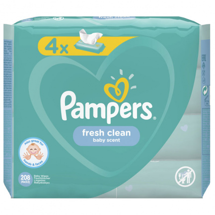 Pampers Fresh Clean Мокри кърпи 2x52 броя