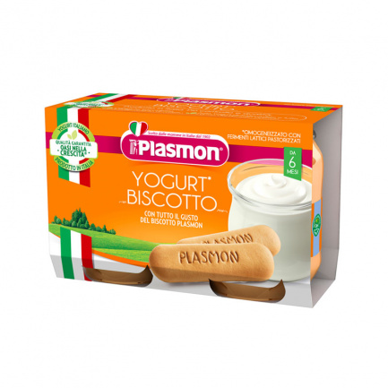 Plasmon 1542 Пюре йогурт с бишкоти 6+м 2 бр. х104 ml