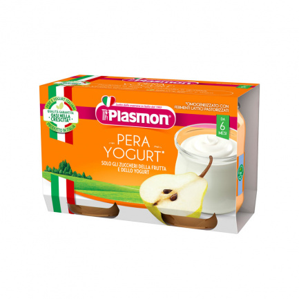 Plasmon 1521 Пюре йогурт с круша 6+м 2 бр. х104 ml