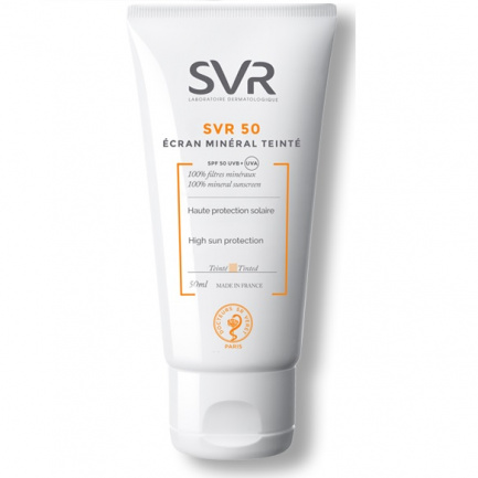 SVR Ecran Mineral Teinte Sun Cream for Intolerant Skin SPF50 / СВР Екран Минерал Тониран Слънцезащитен Крем за Нетолерантна кожа SPF50 x50мл