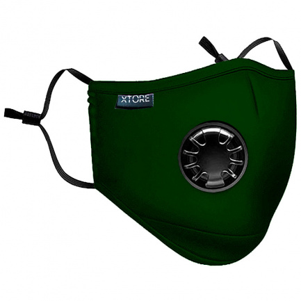 Xtore Защитна памучна маска с клапан - зелена