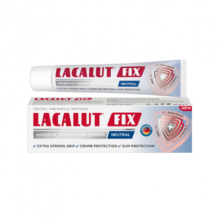 Lacalut Fix Фиксиращ крем за зъбни протези Неутрален вкус 40 g