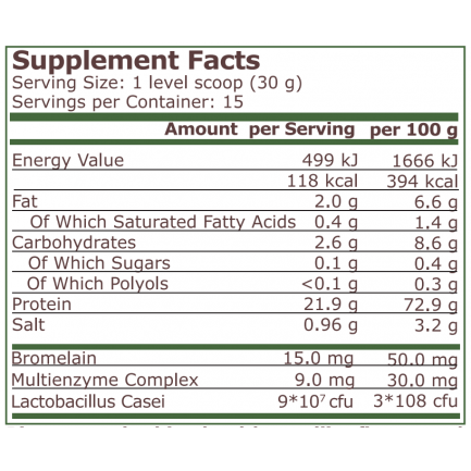 Pure Nutrition - Plant Protein - Natural Vanilla - 454 G