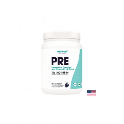 Pre-Workout - Енергиен метаболизъм (формула за жени),330 g х 60 дози, прах, с вкус на синя малина
