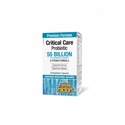 Пробиотик - Critical Care Probiotic, 55 млрд. активни пробиотици, 9 щама формула, 30 V-капсули Natural Factors