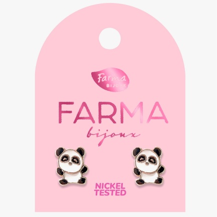 FARMA BIJOUX Обици панда 10 mm PS970