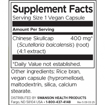 Swanson Байкалски шлемник 400 mg x90 капсули