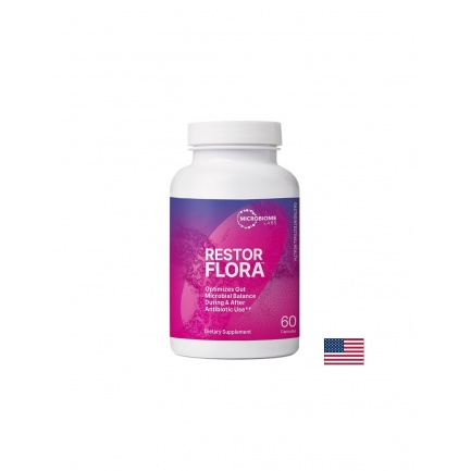 Saccharomyces boulardii 500 mg + Bacillus комплекс – При диария, стомашен дискомфорт, Restor Flora™, 60 капсули