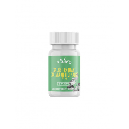 Salbei Extrakt, Sage Leaf - Екстракт от градински чай 600 mg, 100 капсули Vitabay