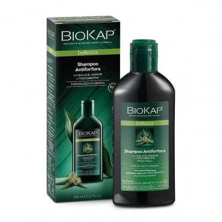 Biokap Anti-dandruff Shampoo - Шампоан против пърхот с върба, агаве и TRICOBIOTIC, 200 мл