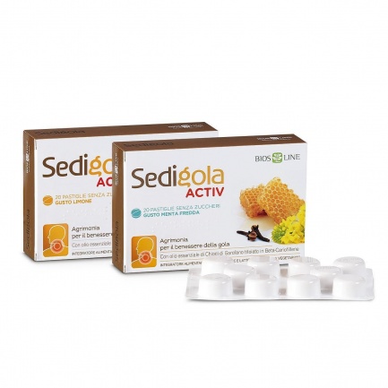 BiosLine Sedigola Activ- хранителна добавка за гърло, 20 пастили
